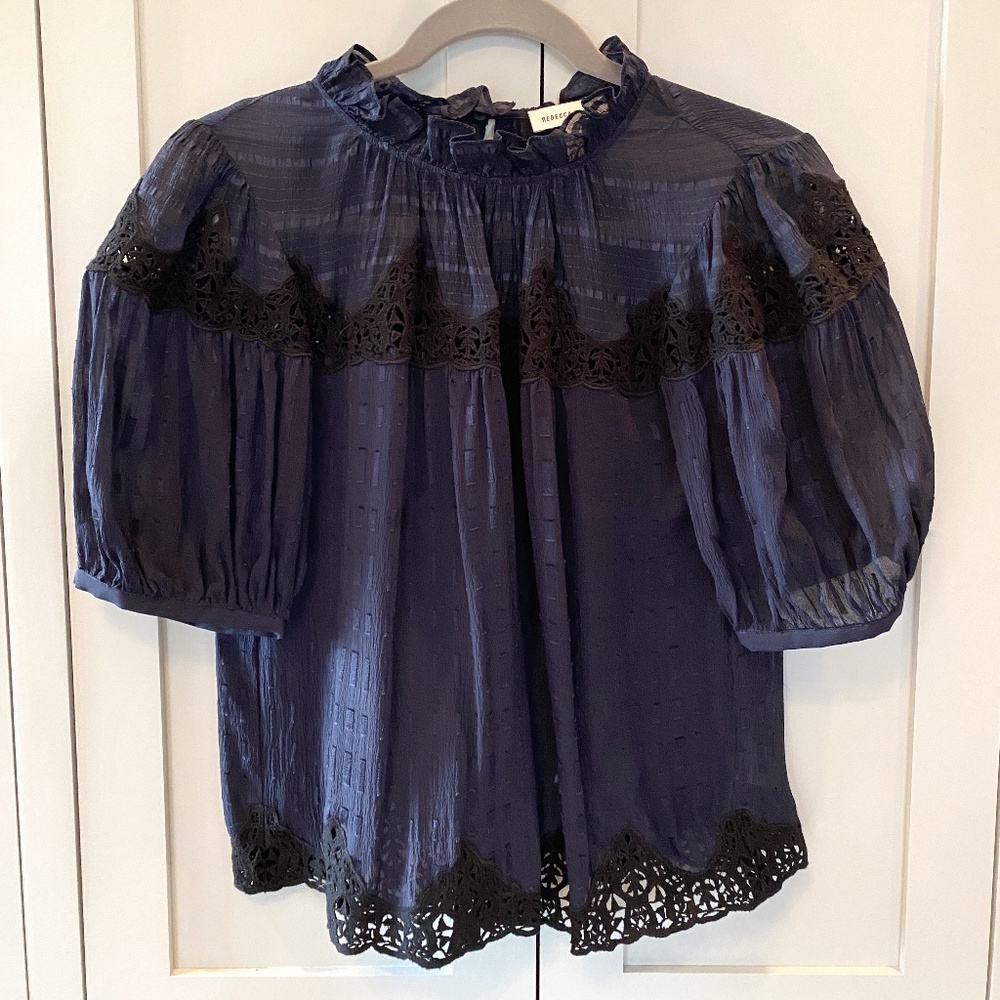 Rebecca Taylor Silk and Lace Blouse | 4